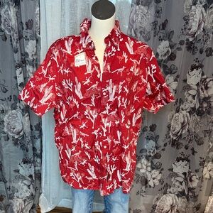 Sonoma Red Cactus Print Men's Casual Shirt